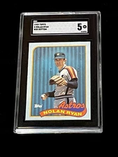 1989 Topps K Nolan Ryan Box Bottom SGC 5 EX W/Free Shipping