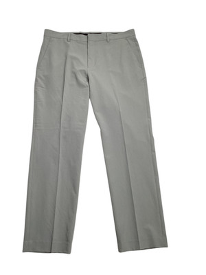 Perry Ellis Portfolio Mens Modern fit Dress Pants 38 / 32 Light Grey Solid