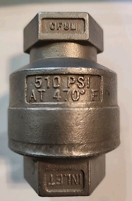 Watson McDaniel 3/4'' NPT Stainless Steel In-Line Check Valve, 750 WOG WSSCV-13-N