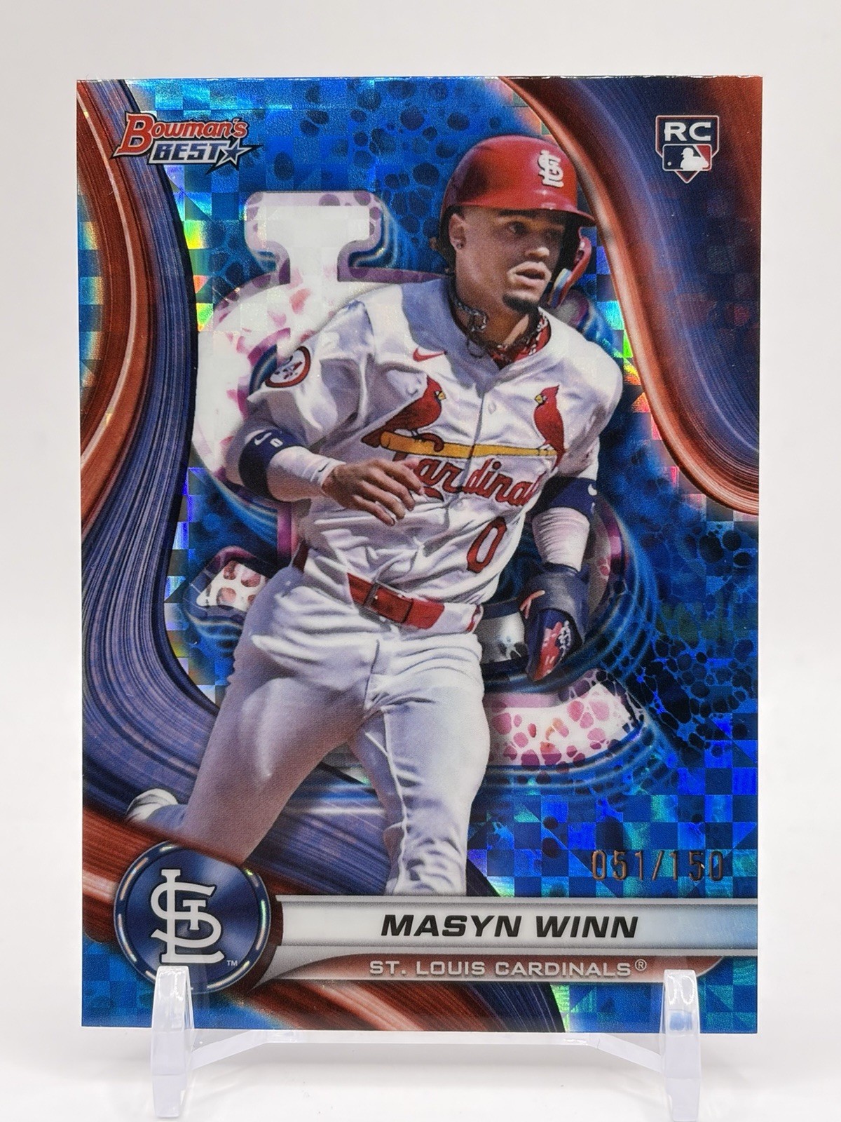 2024 Bowman's Best Masyn Winn #60 Blue X-Fractors Rookie Cardinals #/150