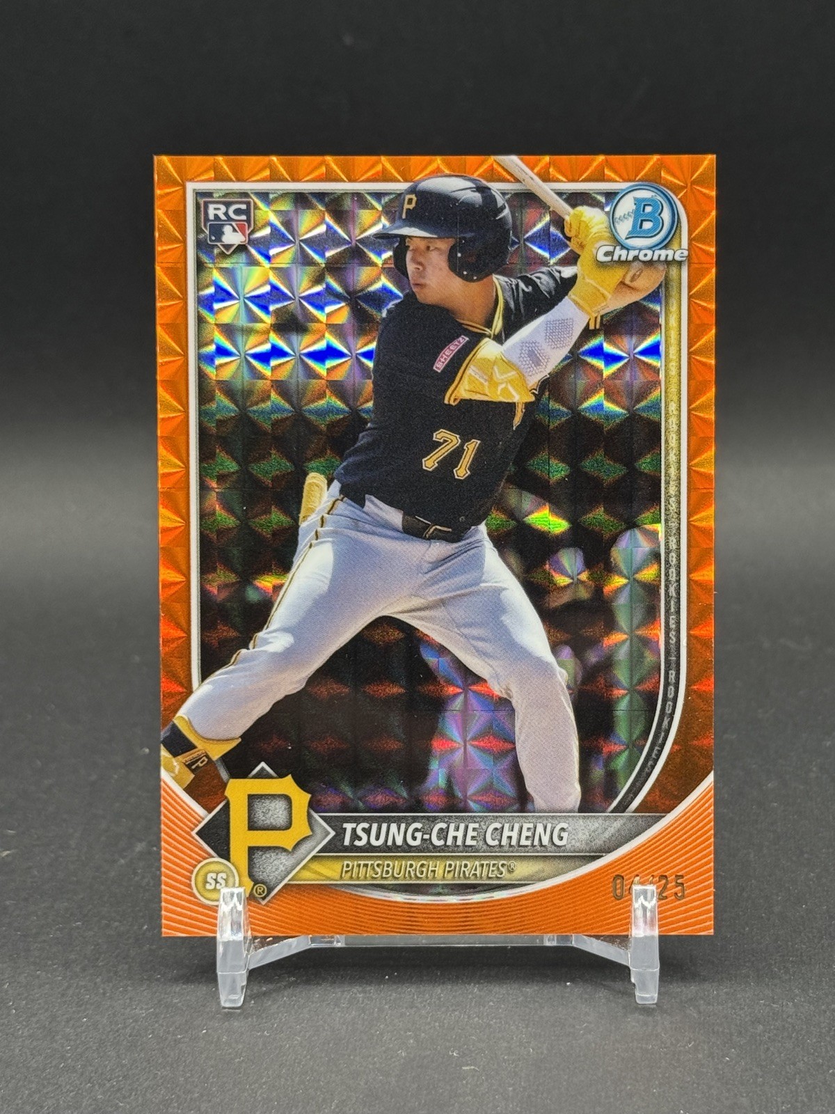 2025 Bowman Chrome Prospects BCP-95 Tsung-Che Cheng Orange Geometric 4/25