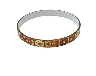 Michaela Frey Brown Cream Enamel Bangle J689