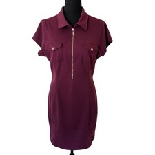 G by Guess Women’s Short Sleeves Burgundy Dress Size XL