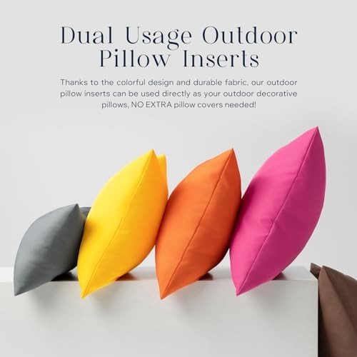 Pack of 2 Premium Dual Usage Outdoor Pillow Inserts, Waterproof Throw Pillows - Picture 6 of 6
