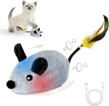 Interactive Mouse Cat Toy, Automatic Moving Fake Rat Mouse Cat Toy, Realistic Re