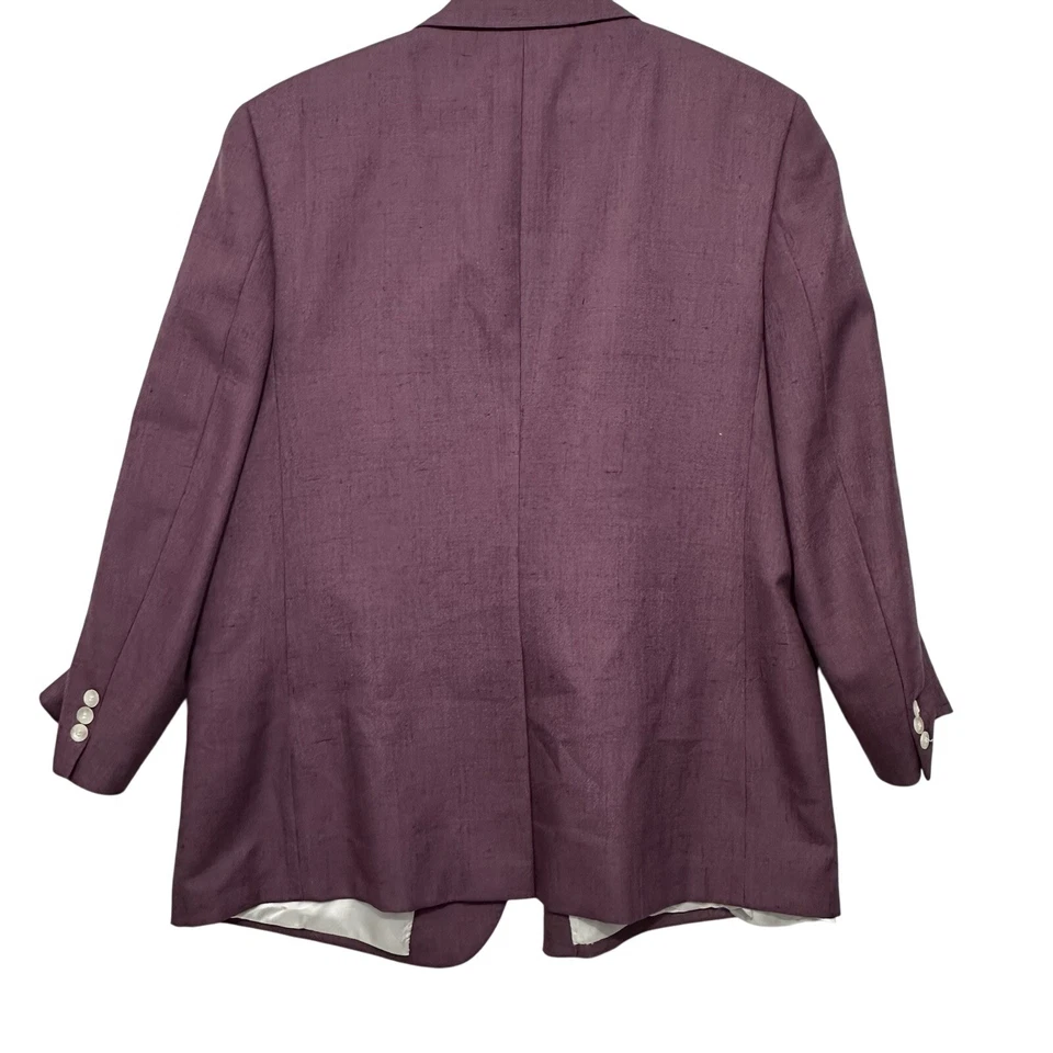 Blazer Chaqueta Vintage Condess Mara 44R Lana Texturizada Mezcla Lino Ciruela Malva Foto 4 de 4