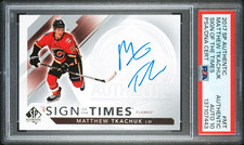 x 2017 UD SP Authentic Matthew Tkachuk SIGN OF THE TIMES AUTO, PSA AUTH 10 POP 1