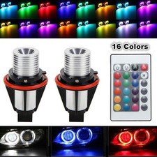 For Bmw E39 E60 E53 Rgb Led Angel Eye Lamps Remote Control Halo Ring 2pcs