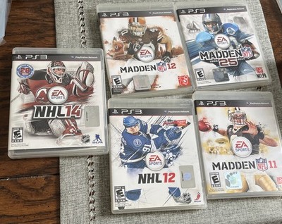 PS3 Playstation 5 Game Sports Kit: EA Sports NHL 14, NHL 12, Madden 25, 11, 12,