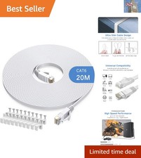 High-Speed 20m Cat6 Ethernet Kabel - flaches Design mit 1Gbps für PS5/PS4/Gaming