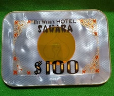 obsolete Sahara Casino Las Vegas $100.00 Baccarat  Plaque