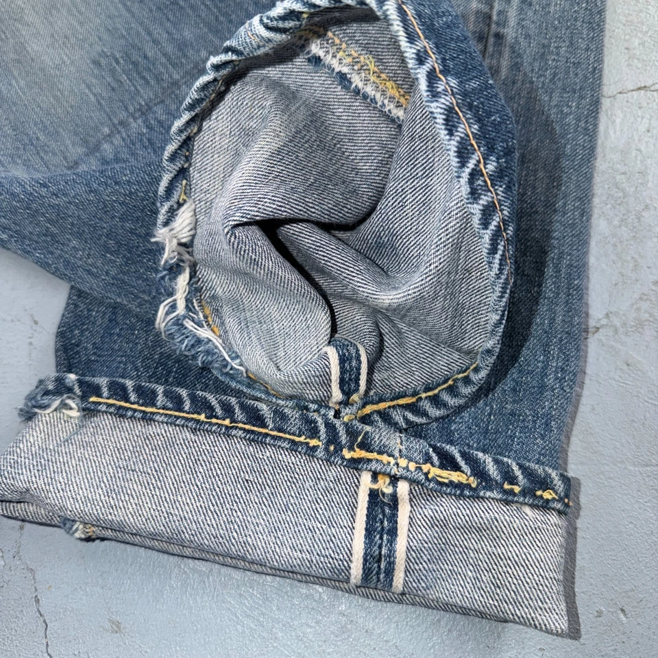 Levis Big E Vintage 50s Redline Hidden Rivets USA 1950s Jeans 503 501 Kids 24x26 - Image 4 of 4