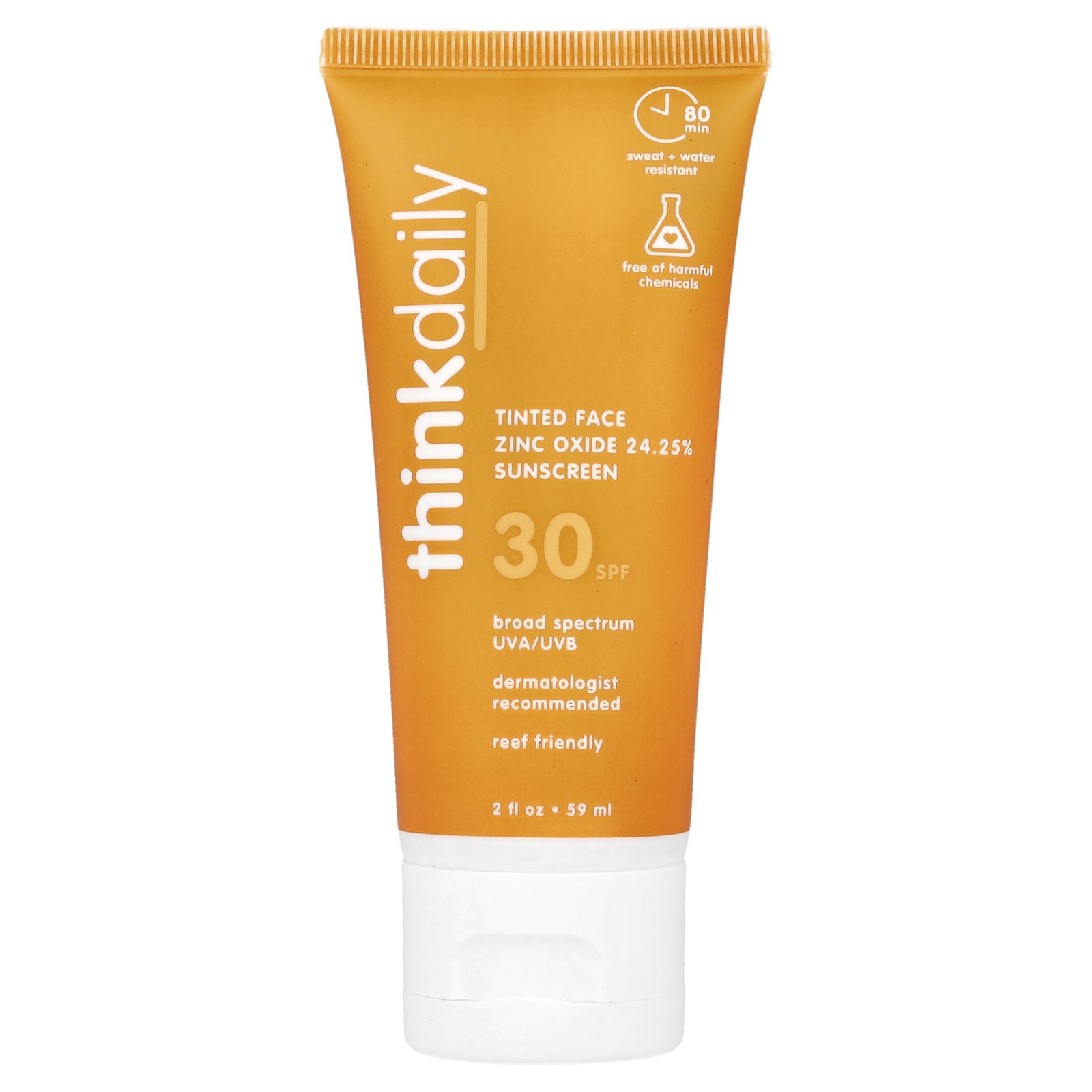 Thinkdaily Солнцезащитный крем с оксидом цинка для лица SPF 30 2 жидких унции 59 мл 3490₽