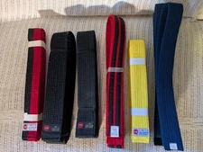 Sun Taekwondo Belts Yellow #1 Black #6 Red (2)Black #3 Red Black 5/190 Blue 6/20