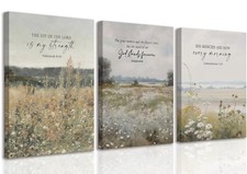 GJJXYCZF Christian Bible Verse Wall Art Jesus Scripture Floral Canvas Wall De...