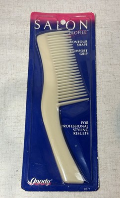 NEW 1991 Kitschy Vintage GOODY Cream Profile Contour Shape Detangled Comb #871