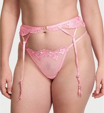 Victoria's Secret Dream Angels Pretty Petals Garter Belt V String Set M/L NWT