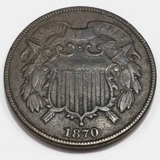 1870 Two Cent Piece Beautiful High Grade Coin Rare Date