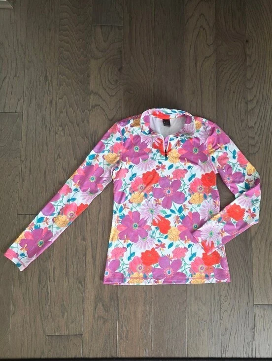 Love Shack Fancy x Bogner Fire & Ice Base Layer Top Flower Power NEW Small