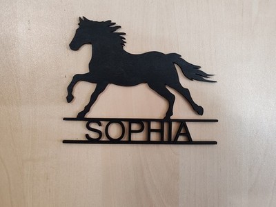 Türschild Schriftzug Pferd Personalisiert Holz Name Namensschild Kinderzimmer