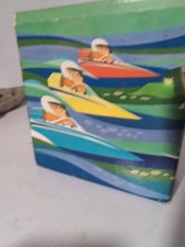 1 VTG Avon Soap S et 3 Boats Green Yellow Red New NIB Old Stock Tub Racers
