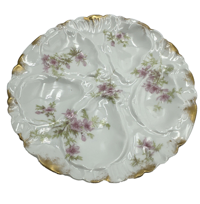 A&C13239 薔薇や春の花のコンポート Limoges GD&C フランス製 Antique CFH/GDM Haviland Limoges Oyster Plate 7.5