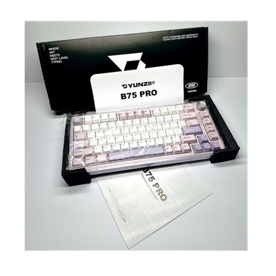 YUNZII B75 Pro Wireless Mechanical Keyboard RGB Hot Swap 75% Knob Bluetooth Pink