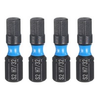 "4 StüCk H7/32 SAE Sechskant-Schraubendreher-Bit 1/4\" Schaft 1\" LäNge Magnetisch"