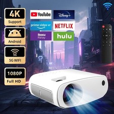 Native 1080P Mini Projector Smart 5G WiFi Portable Outdoor Movie Projector FHD
