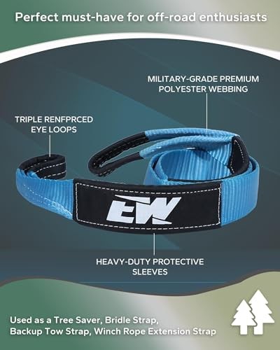 NIXFACE Offroad Recovery Kit |10-Ton Snatch Block | 3in x 8ft Tree Saver | 