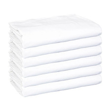 6 Pack of Fitted Bed Sheets, White, 200 Thread Count, Size Options, Color Coded.