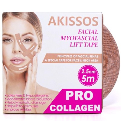 Akissos Gen II 3 in 1 Collagen Face Tape for 1 Count (Pack of 1), Beige 