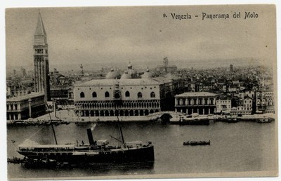 Venezia Panorama del Molo vintage postcard h360