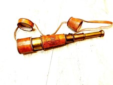 Antique Brass Leather Telescope Pirate Vintage Nautical Spyglass Marine Scope