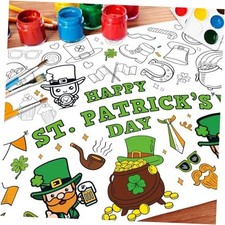 43.3 x 31.5 Inch St Patrick  s Day Coloring Tablecloth   Disposable Color-in