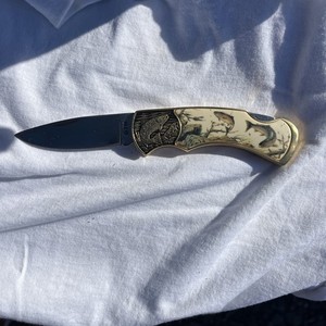 FRANKLIN MINT OFFICIAL 10-POINT BUCK COLLECTOR KNIFE Fish, On