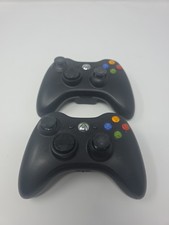 2x Xbox 360 Wireless Controllers Black OEM Microsoft Untested For Parts/Repair
