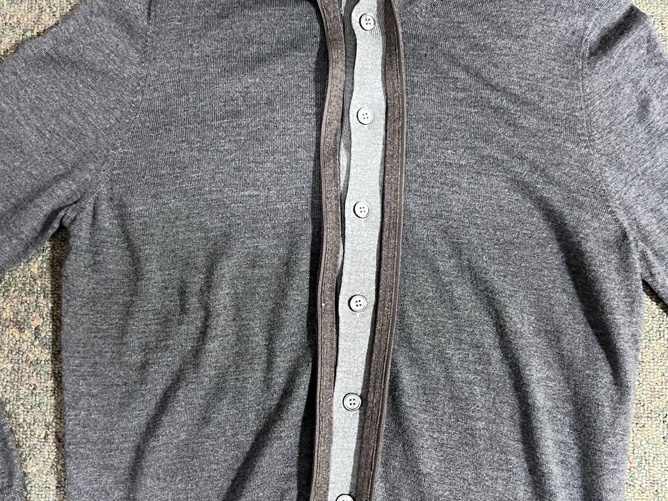 Gran Sasso Full Zip and Button Cardigan Sweater Men's XL (52) Gray Virgin Wool - Image 3 of 4