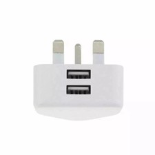UK 3 Pin Dual USB Plug Adapter Mains Wall Charger 1/2/3-Port For Phones Tablet
