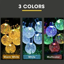 3-color 23-in 50-LED outdoor solar string light for patio,yard,party decoration