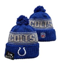 Indianapolis Colts New Era NFL Football Team Logo Beanie Sports Pom Winter Hat