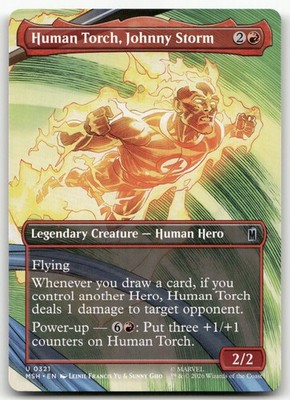 Human Torch, Johnny Storm (Borderless) #321 NM Marvel Super Heroes MSH Magic MTG