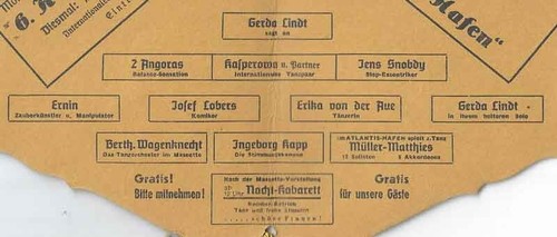 Berlin April 1939 Fächer-Programm ATLANTIS PALAIS DE DANSE Pavillon Mascotte - Bild 2 von 4