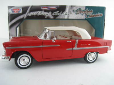 Chevy Bel Air 1955 rot Maßstab 1:18 mit beiden Dächern MOTOR MAX NEU
