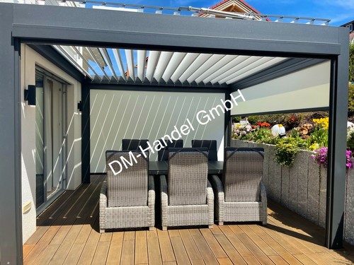 Luxus Pergola Lamellendach 4,6x4m Sonnenschutz Terrassenüberdachung Garten NEU! - Bild 10 von 11