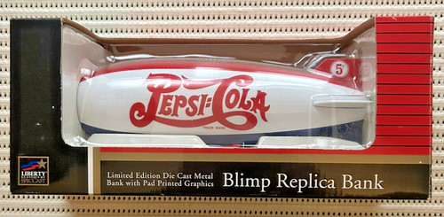 Vintage 1996 Pepsi-Cola Blimp Replica Bank In Original Box Limited Edition