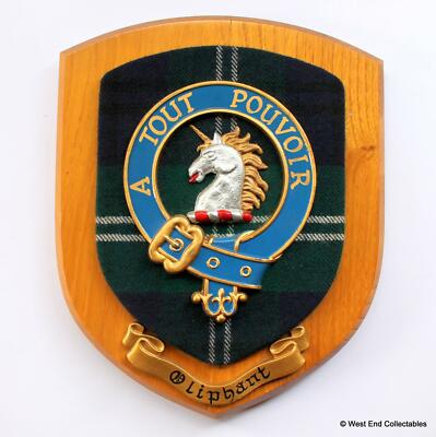 Alter Clan OLIPHANT Familie Wandrelief Schild Wappen Wappen Hochzeit Geschenk