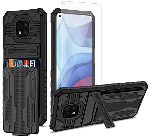 Phone Case for Moto G Power 2021 with Tempered Glass Screen Protector Cover and
