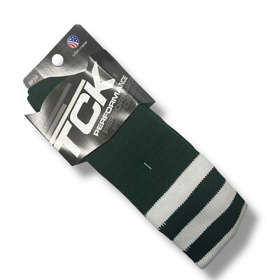 TCK Performance Knee High Striped Socks Green White Size L 1 Pair