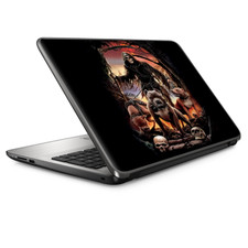 Universal Laptop Skins wrap for 15" - Grim Reaper Pitbull Skulls